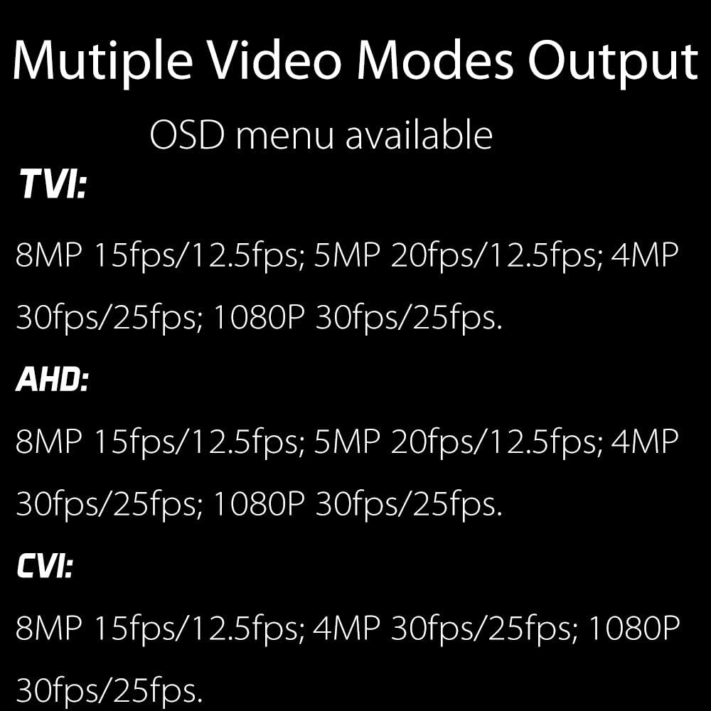 Clear Night Vision 5MP TVI/AHD 4MP HDCVI 2.8-12mm Manual Zoom Bullet CCTV Security Camera D52267