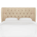Tufted Wingback Headboard Velvet Pearl U263224