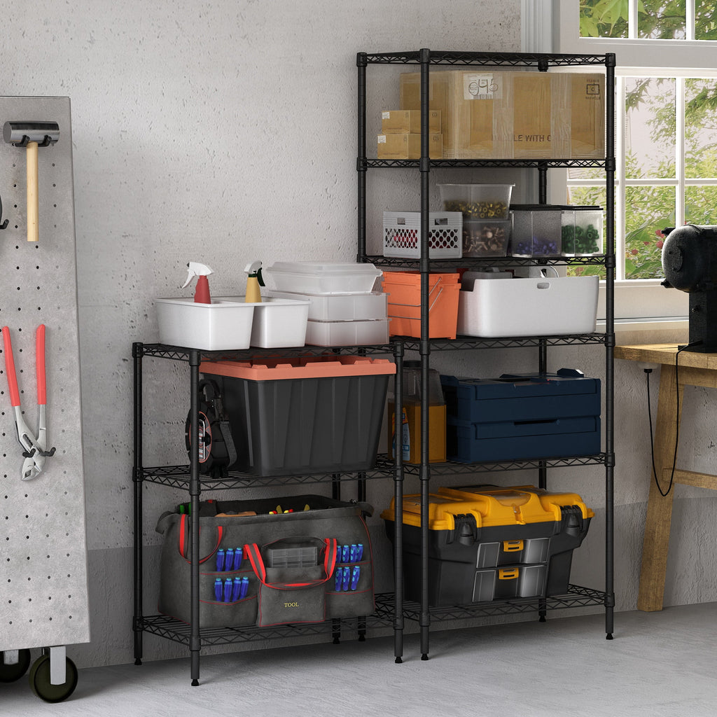 Black 3-Tier Metal Storage Shelf Rack Z586