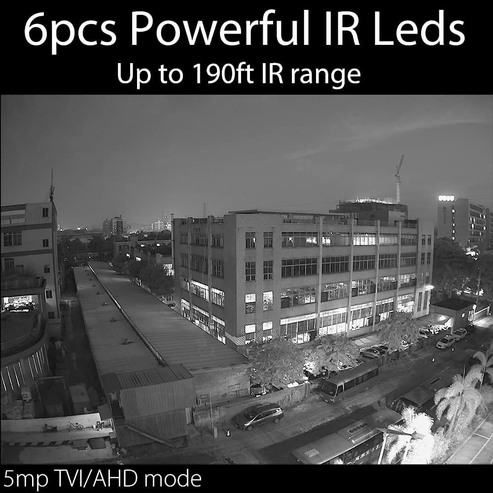 Clear Night Vision 5MP TVI/AHD 4MP HDCVI 2.8-12mm Manual Zoom Bullet CCTV Security Camera D52267