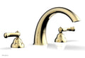 Polished Brass Deck Tub Set Curved Handles High Spout D44455