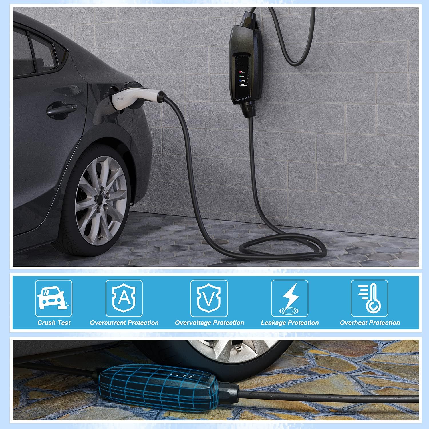 Portable EV Charger with Adapter W264