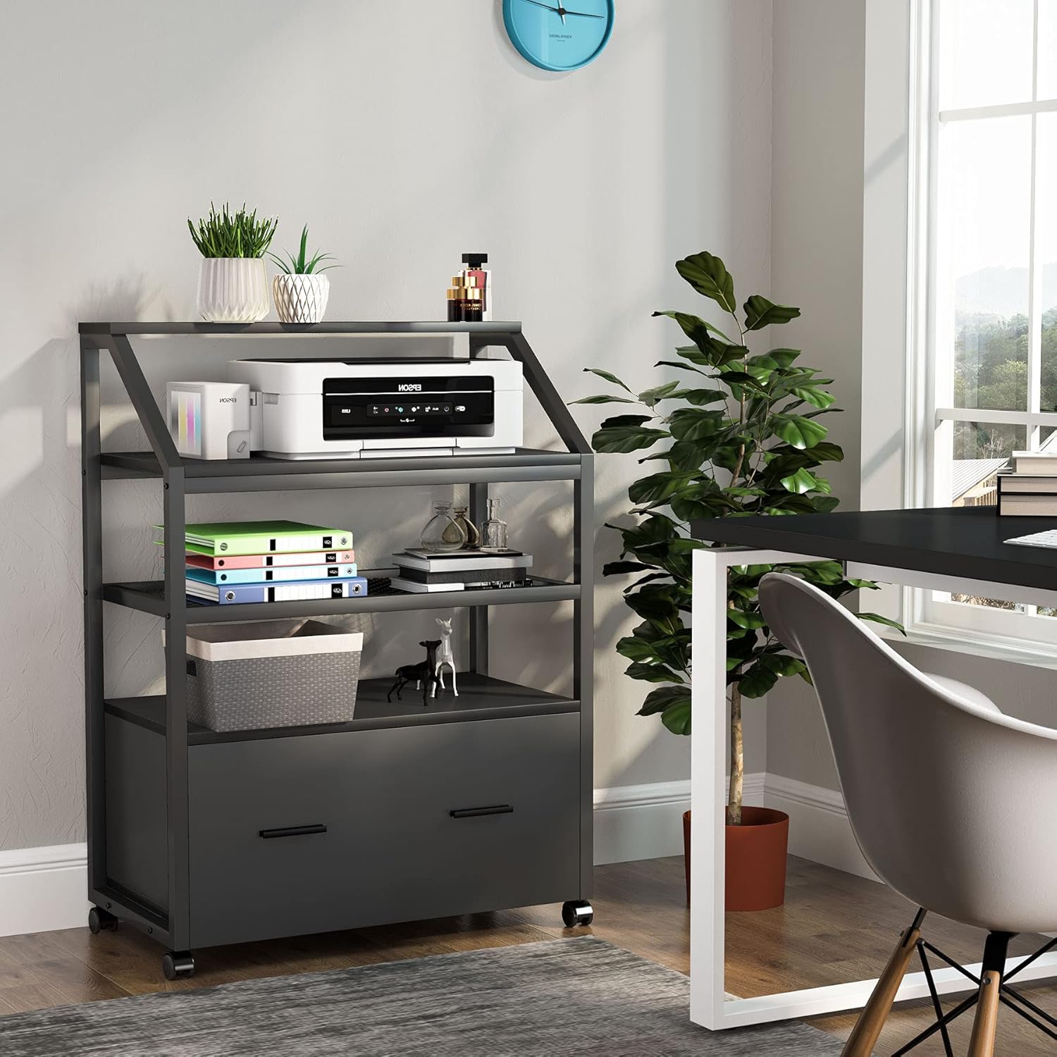 Lateral File Cabinet with Storage Shelves T195