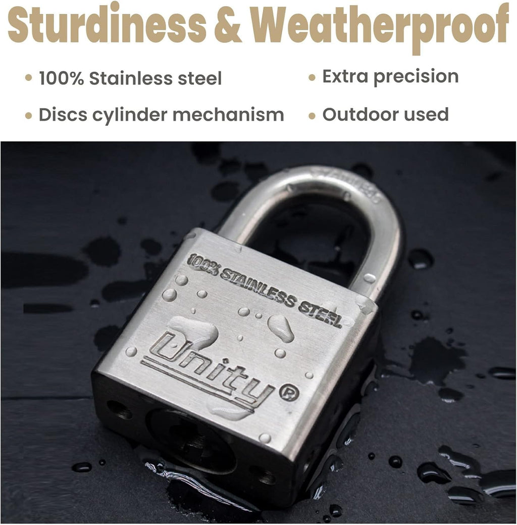 100% Stainless Steel Keyed Alike Marine Lock, Pack of 2 (50mm) J903303