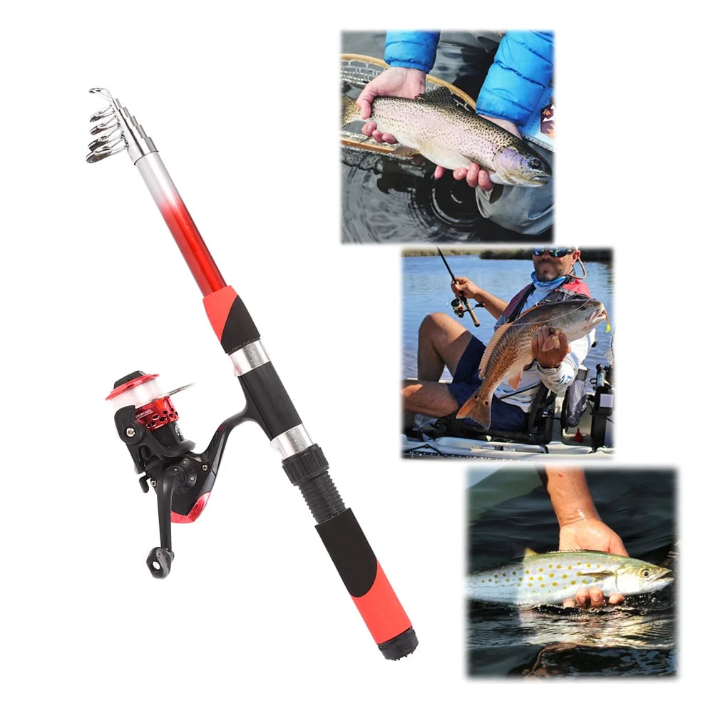 2.1m Telescopic Fishing Rods with 2PCS Reels Fishing Bag X2004