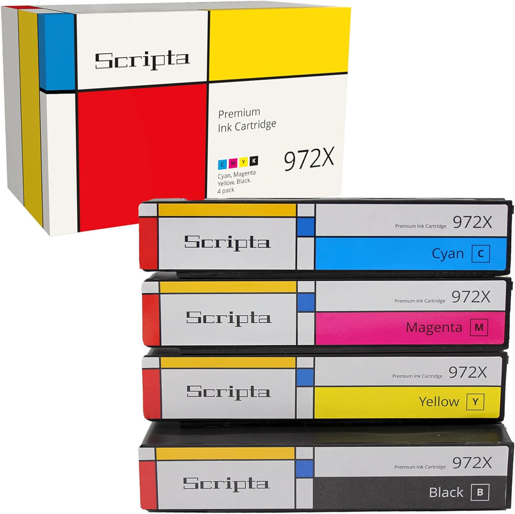 HP 972X Toner Cartridge 4-Pack Black Cyan Magenta Yellow S40204