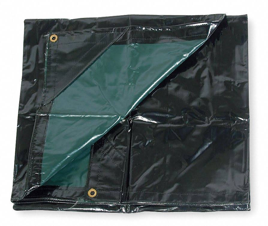Black/Green Nylon Vinyl Lam Tarp 20x30Ft F2666