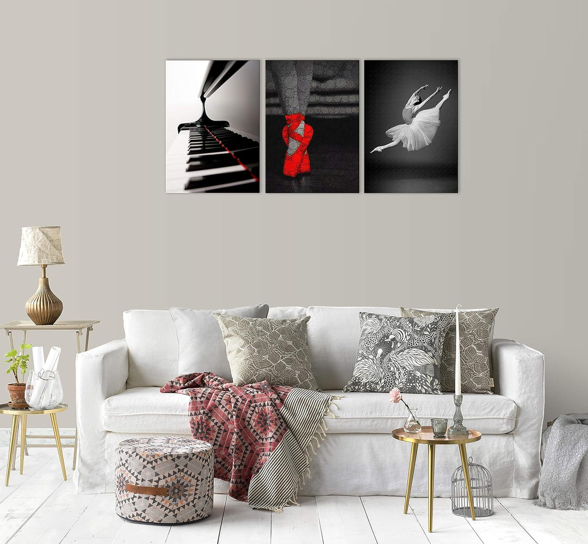 Black and White and Red Ballet Canvas Painting G587442