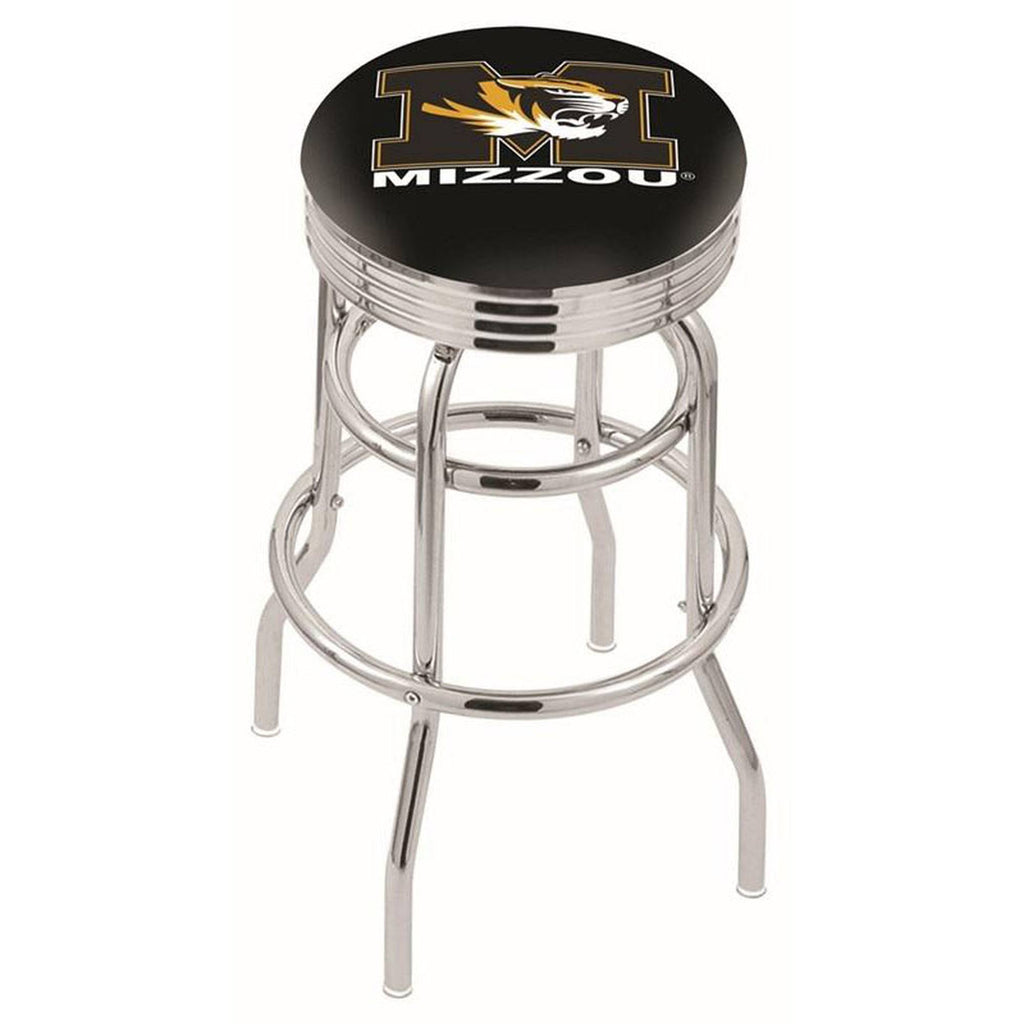 Chrome Double Ring Swivel Bar Stool F355