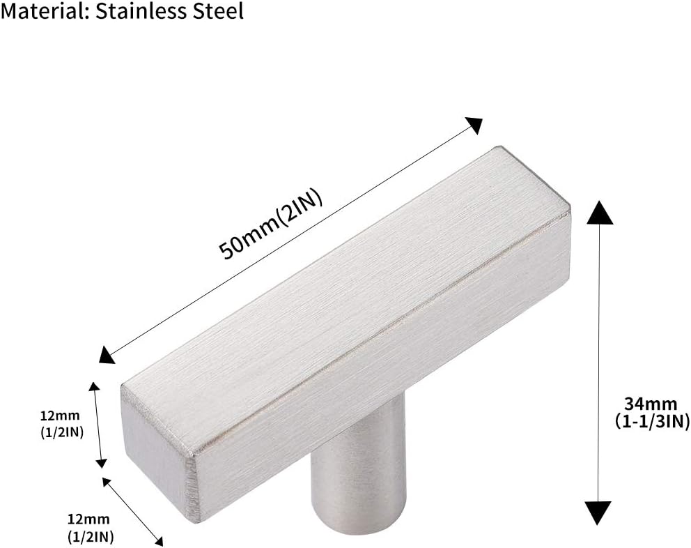 50 Pack Square Cabinet Handle 8.75 Length Satin Nickel K6912