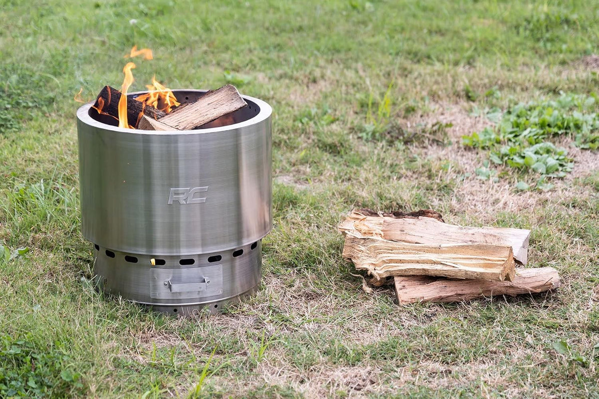 Stainless Steel Smokeless Fire Pit with Carry Bag V279877