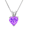 18K White Gold Amethyst Pendant with 16" Chain A9335
