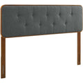 Tufted Twin Fabric and Wood Headboard K7323