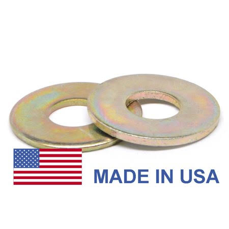 5/8 inch Grade 8 Flat Washer USS Pattern Medium Carbon Steel Yellow Zinc Plated Pk 250 H1512