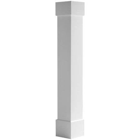8x22W x 8&H Craftsman Classic Square Non-Tapered Smooth Column with Standard Capital & Standard Base R820