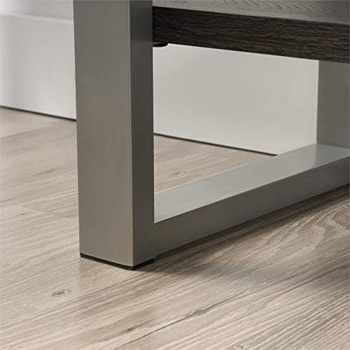 4 Shelf Metal Framed Wooden Bookcase in Black Walnut X28531