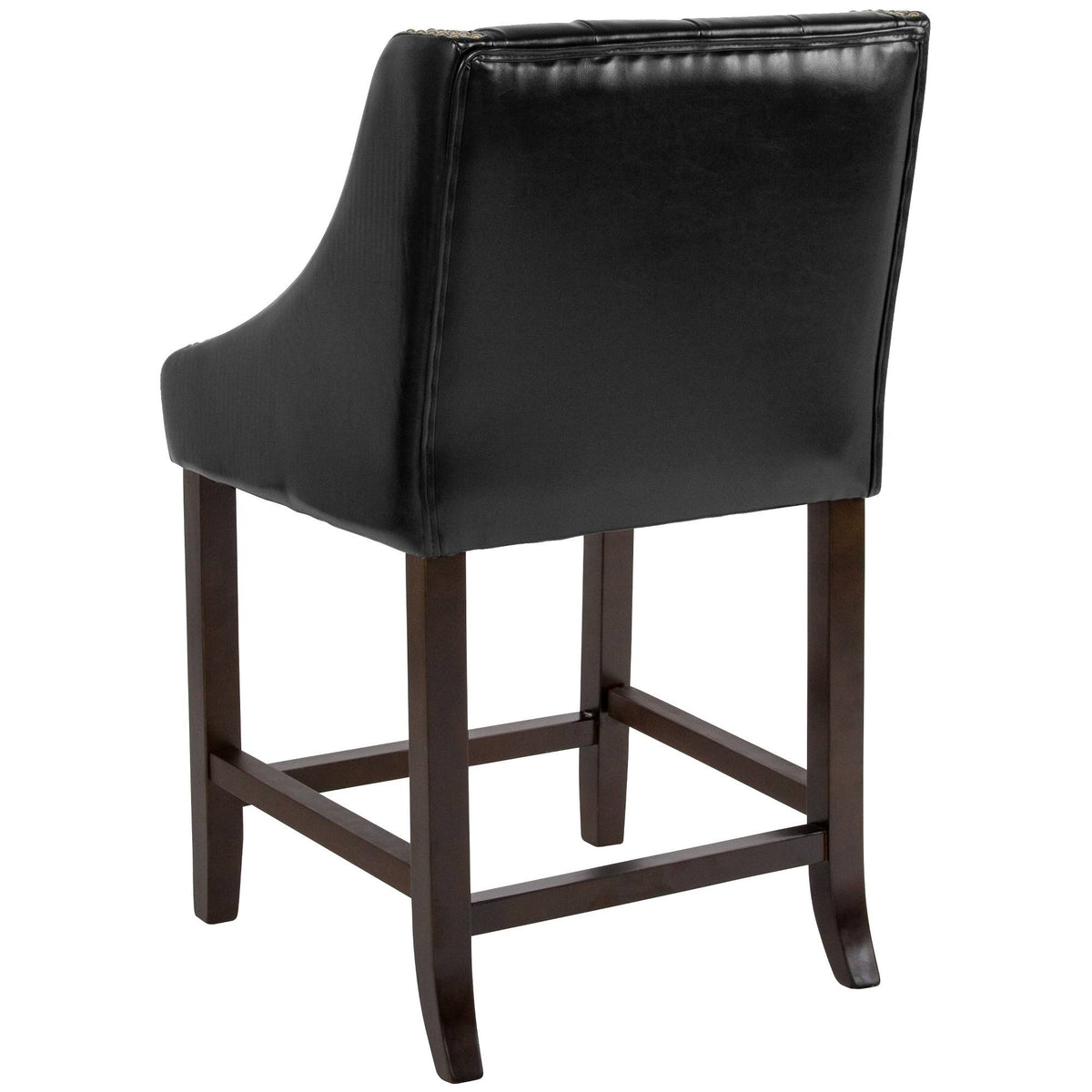 Black Leather Counter Height Stool X9595