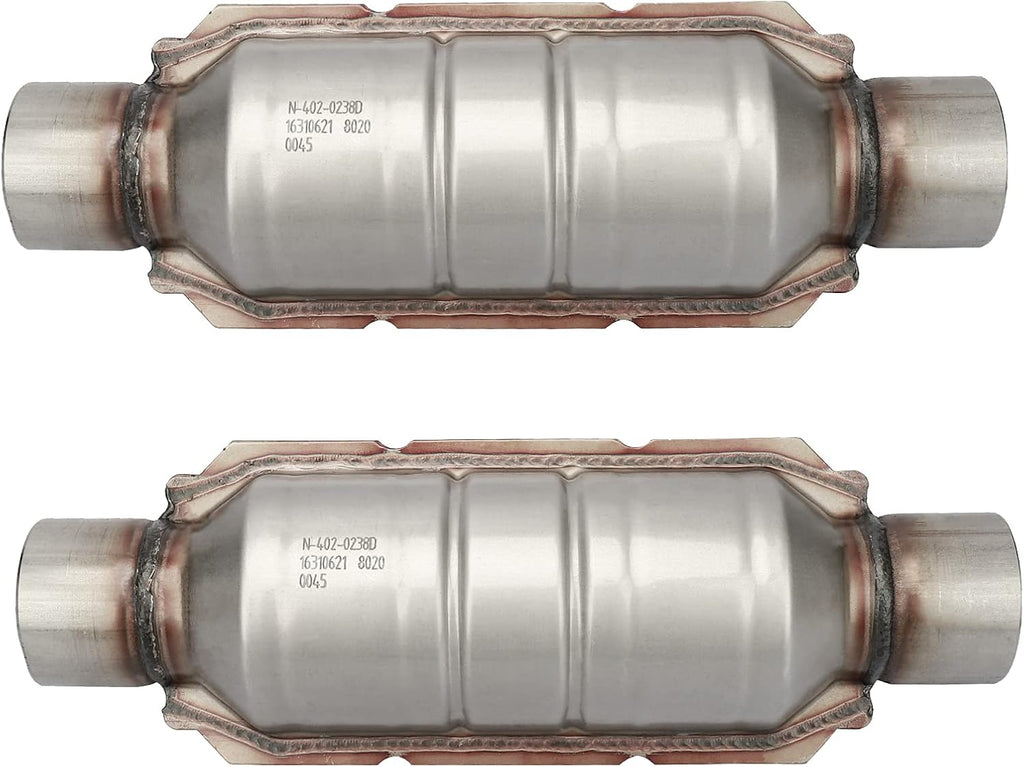 2.5" Inlet/Outlet Universal Catalytic Converter with O2 Port & Heat Shield T381