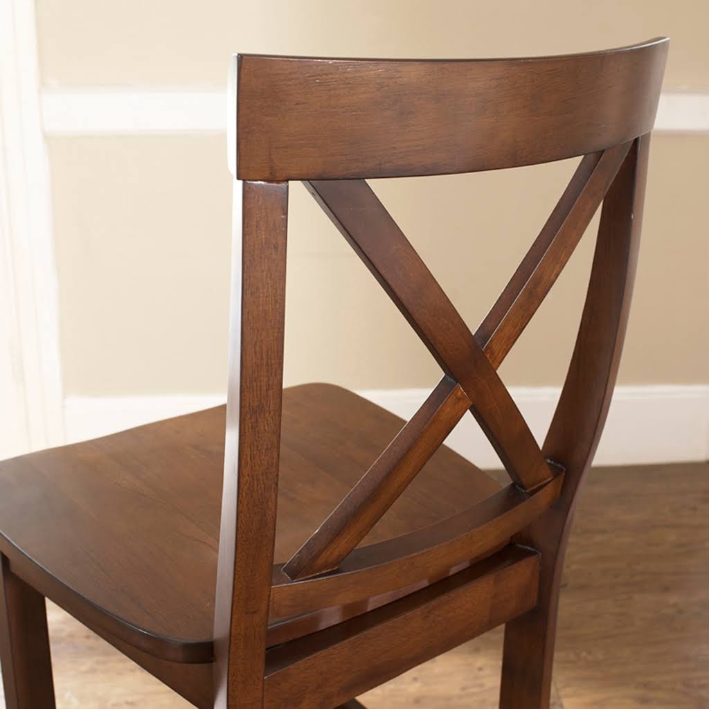 Mahogany X-Back Bar Stool Set of 2 Q696206