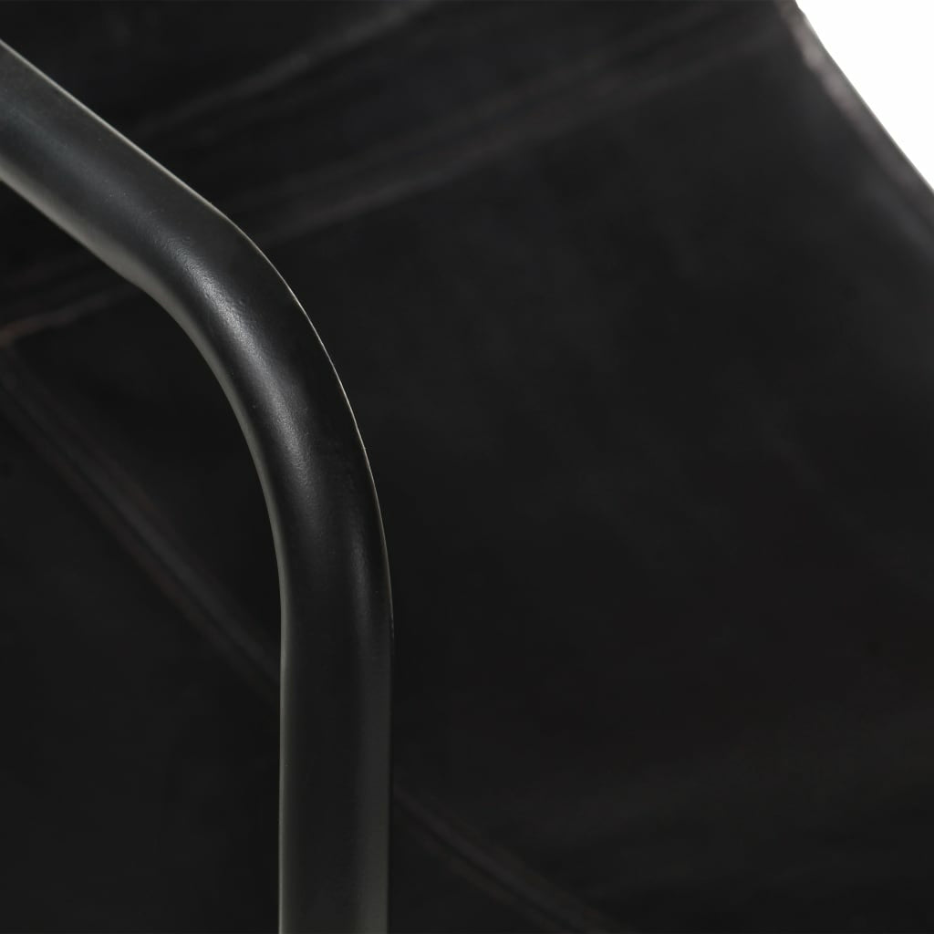 Black Real Leather Armchair A39038