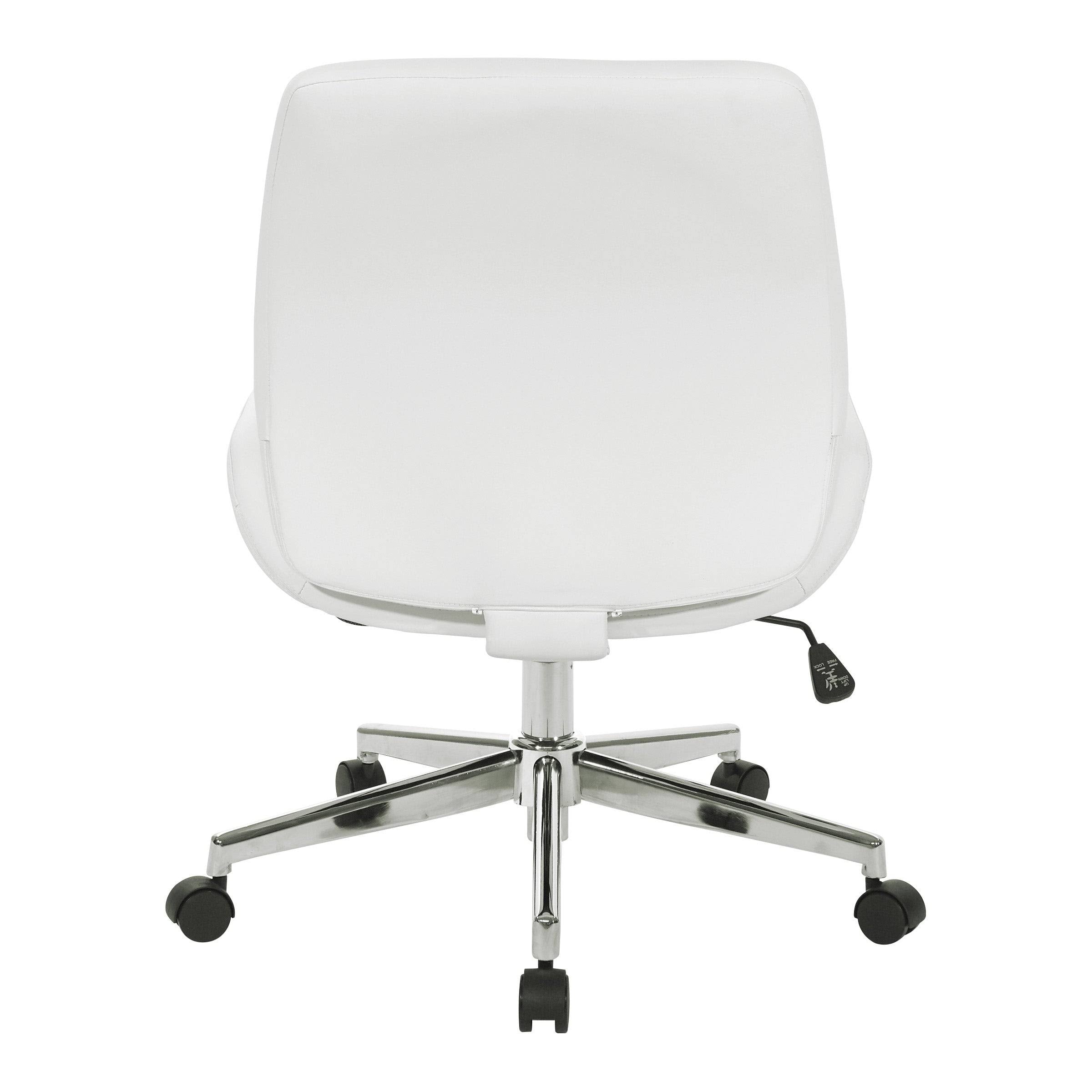 White Faux Leather Chair with Chrome Finish Base I6755
