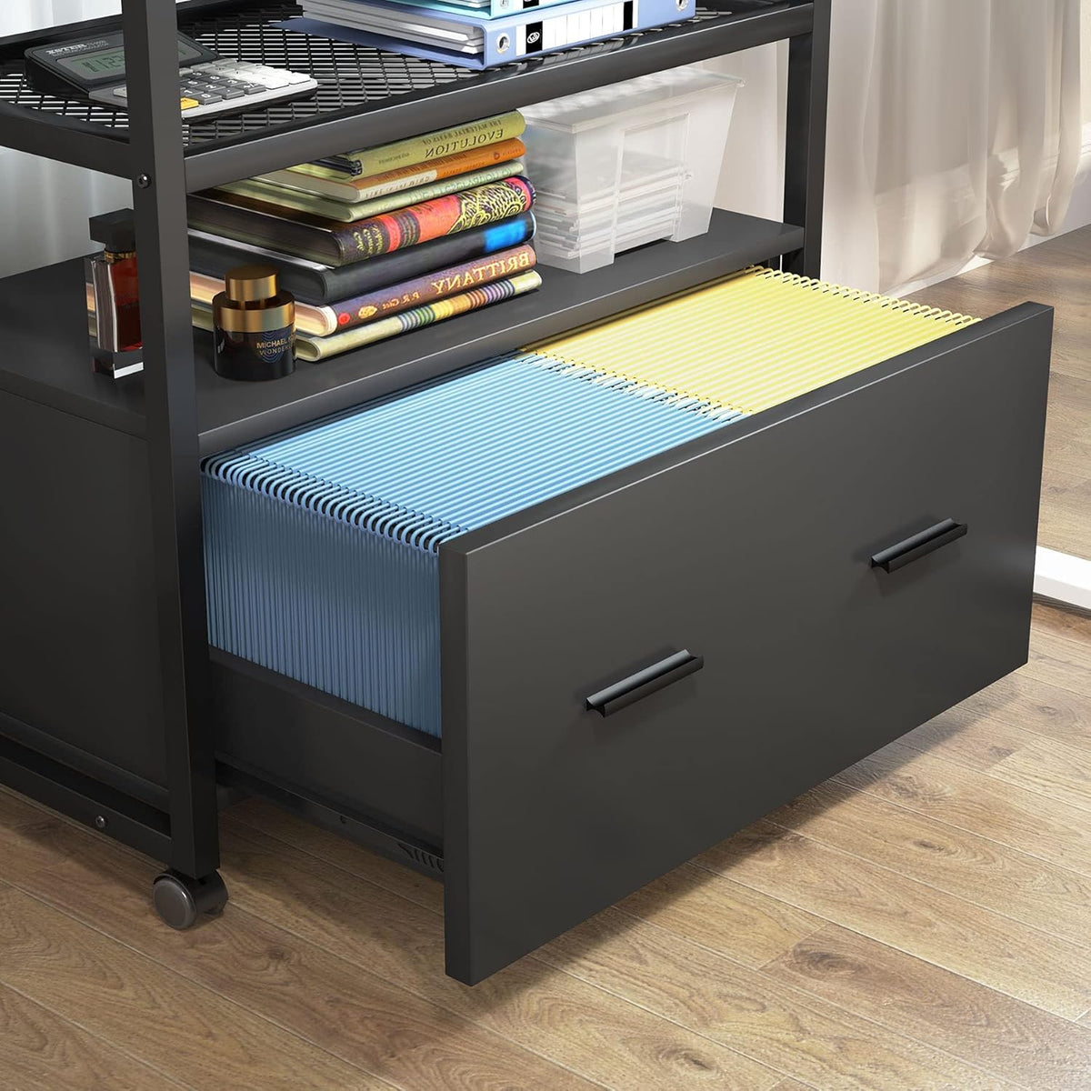 Lateral File Cabinet with Storage Shelves T195