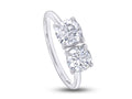 14K White Gold Over Sterling Silver Moissanite 2-Stone Engagement Ring J824