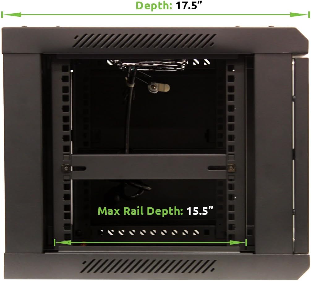 6U Wall Mount 19 Inch IT Cabinet Rack Enclosure Glass Door Lock A8089