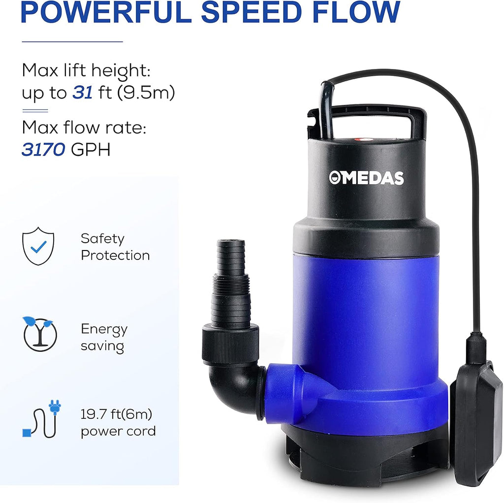 2 Pack 750W Submersible Dirty Water Pump with Float Switch K611
