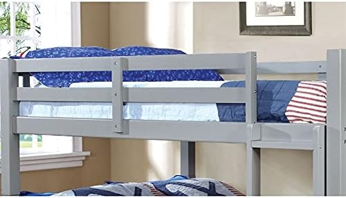 Twin Over Twin Wood Bunk Bed in Gray G578