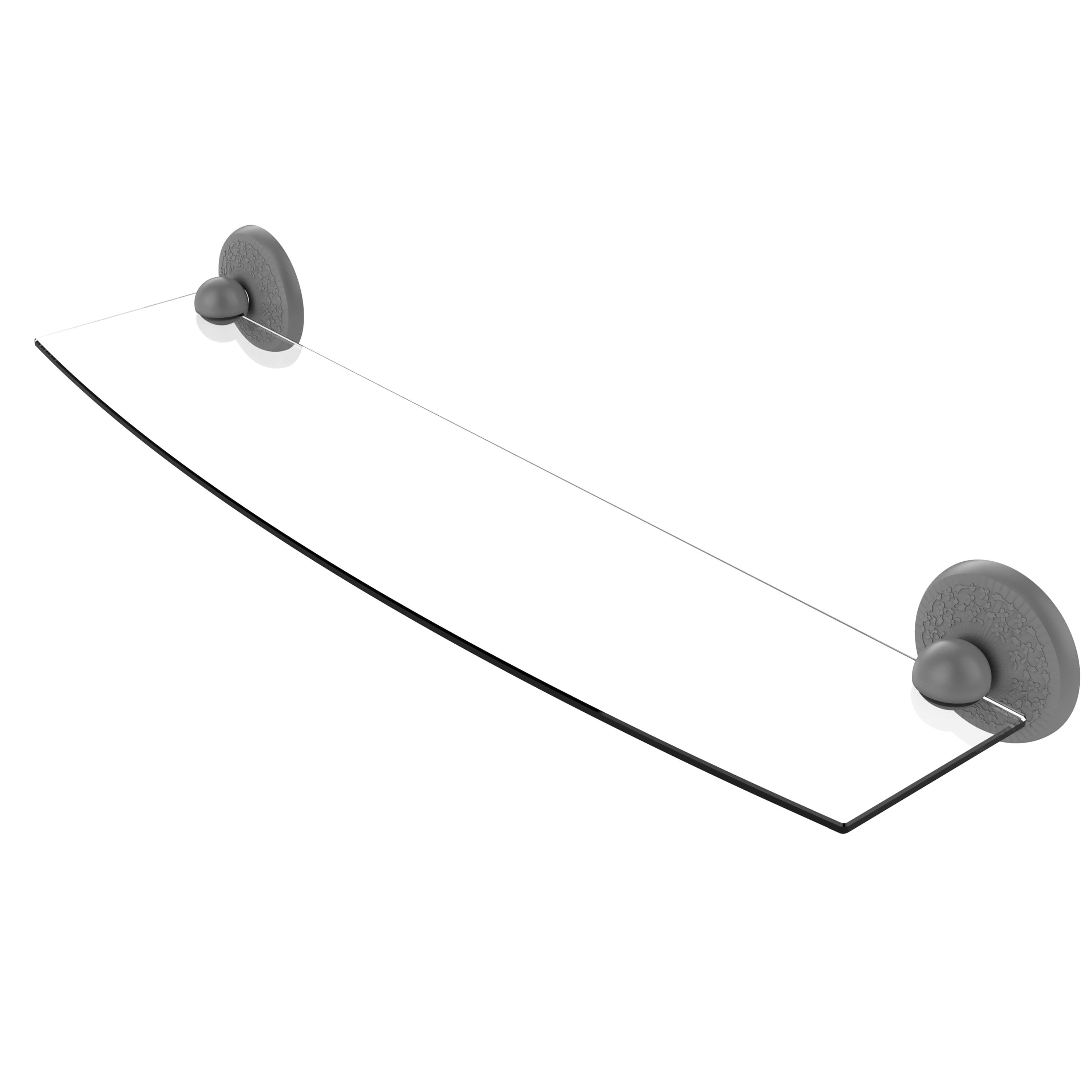 Matte Gray 24 inch Glass Shelf Z163