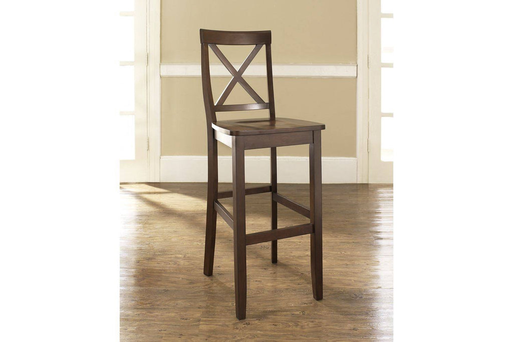 Mahogany X-Back Bar Stool Set of 2 Q696206