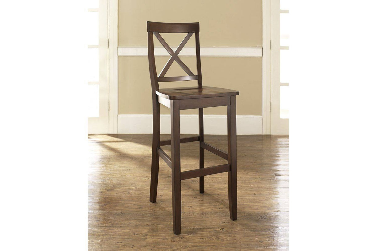 Mahogany X-Back Bar Stool Set of 2 Q696206