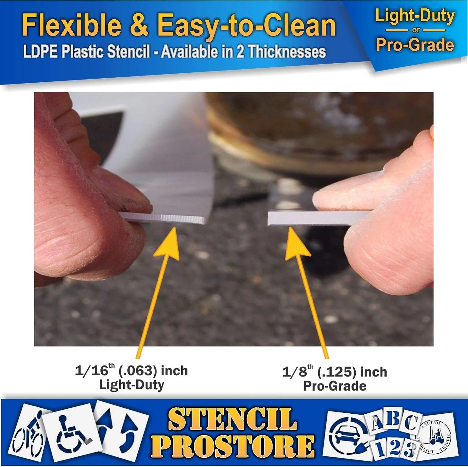 Eye Protection Floor Marking Stencil 24 Inch X 24 Inch X 1/8 Inch B34830