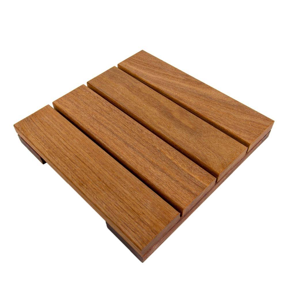 Solid Hardwood Deck Tile in Exotic Cumaru (4 per CASE) W114214