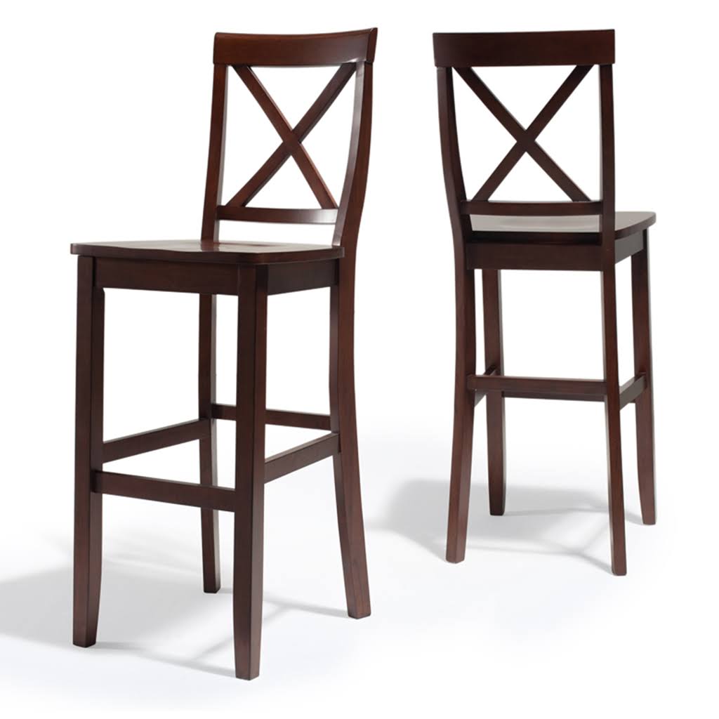 Mahogany X-Back Bar Stool Set of 2 Q696206