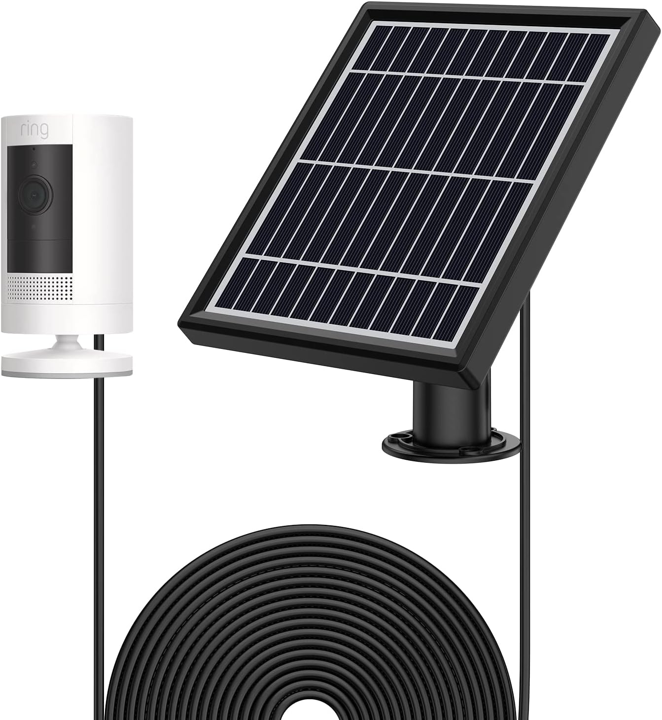 White 5 V 3.5W Solar Panel with Wall Mount and 12ft Power Cable F7009