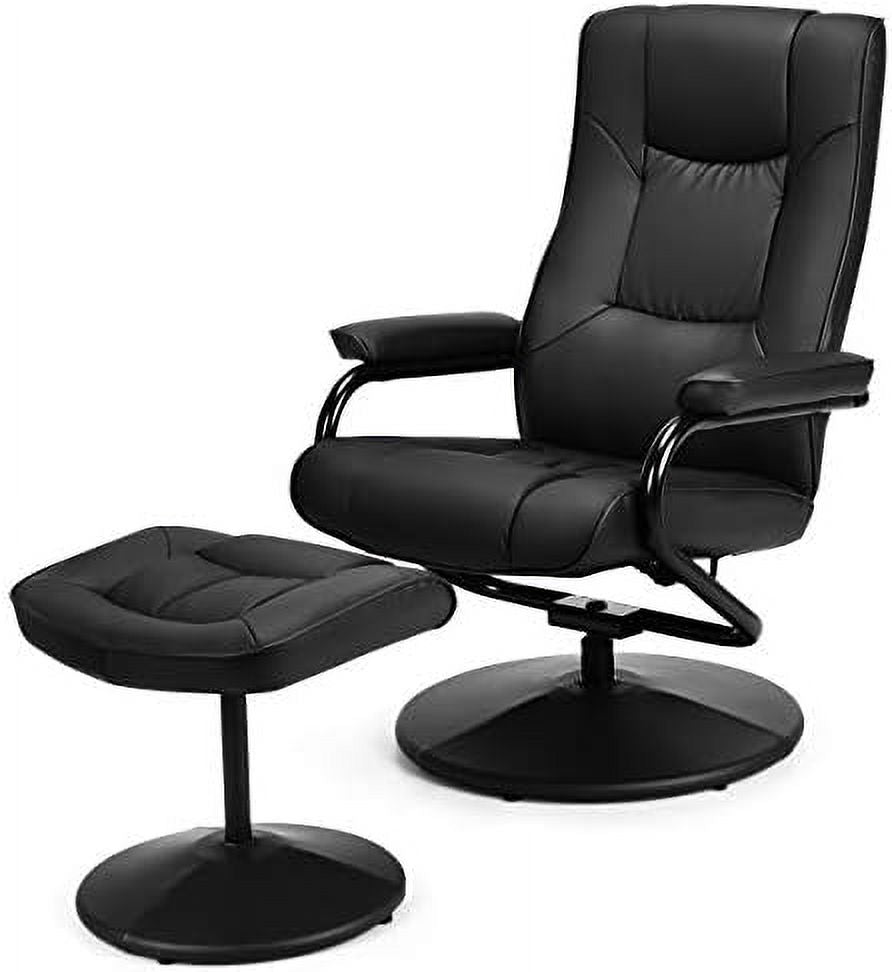 Gray PU Leather Recliner Chair with Ottoman K78515