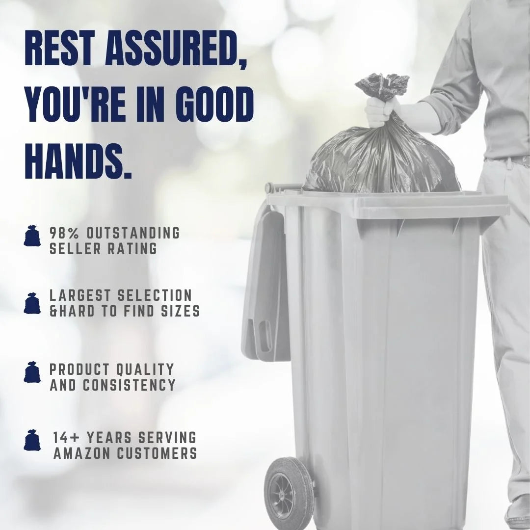 65 Gallon Black Heavy Duty Trash Bags, 50 Count V99467