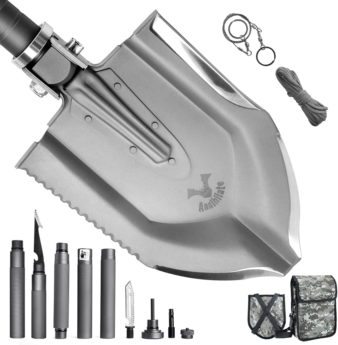 High-Carbon Steel Tactical Folding Shovel with Bag V1786
