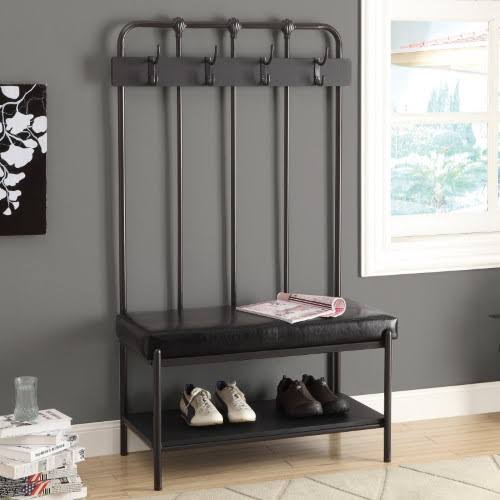Charcoal Grey Metal Bench Q367198