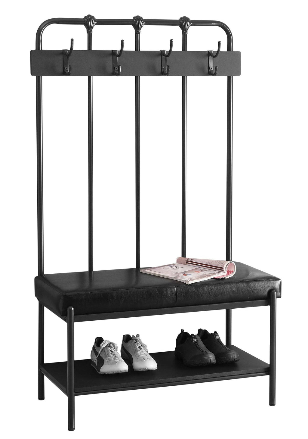 Charcoal Grey Metal Bench Q367198