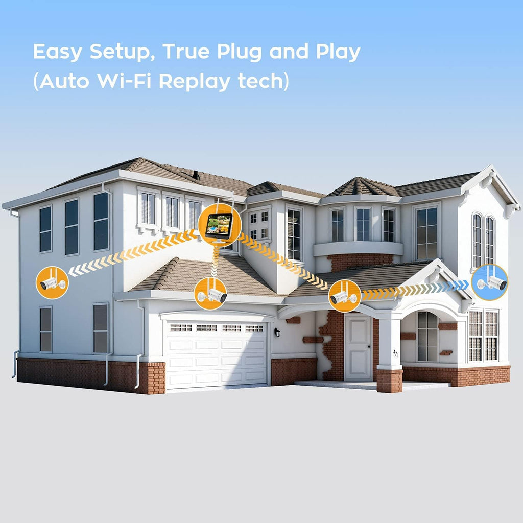 2K Wireless Security Camera System with 12 HD Monitor and 4pcs Cameras S727452