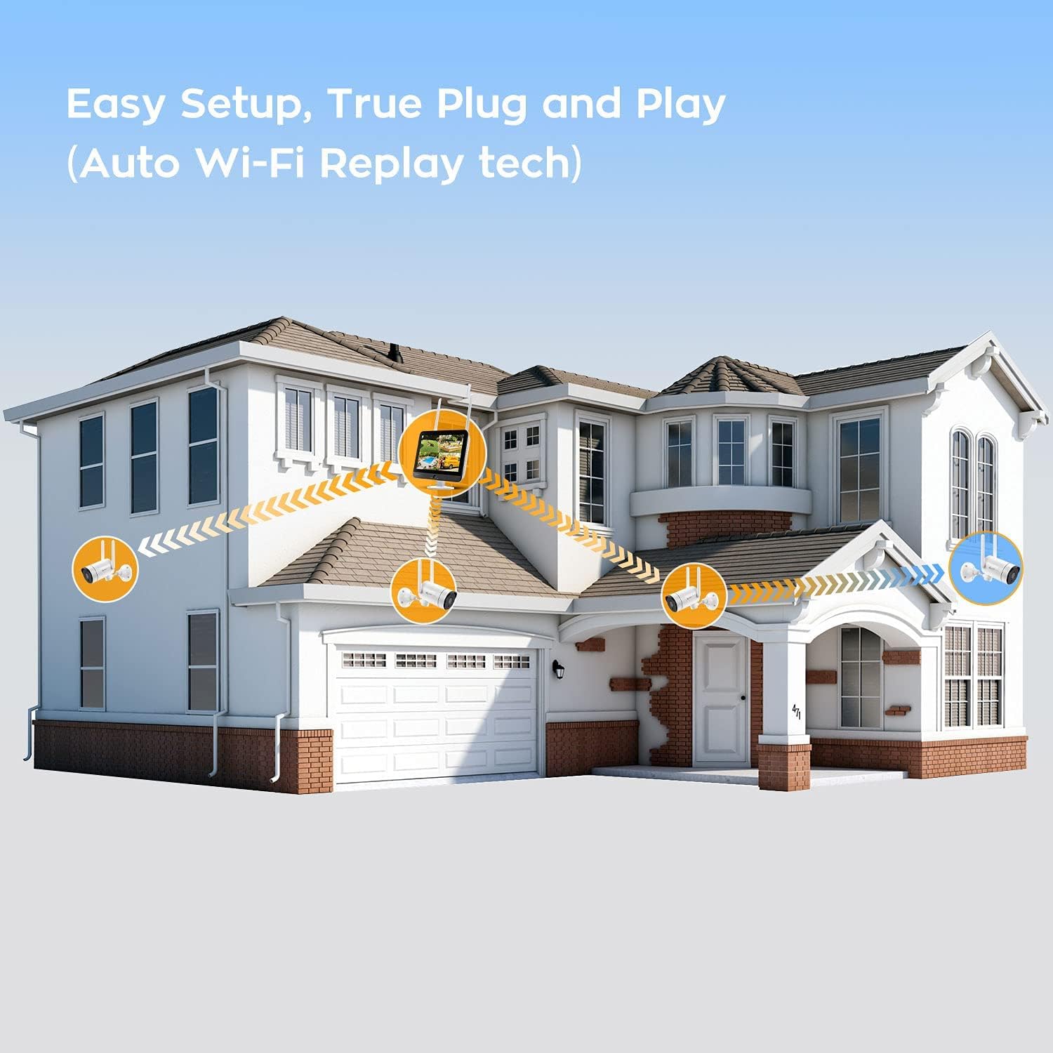 2K Wireless Security Camera System with 12 HD Monitor and 4pcs Cameras S727452