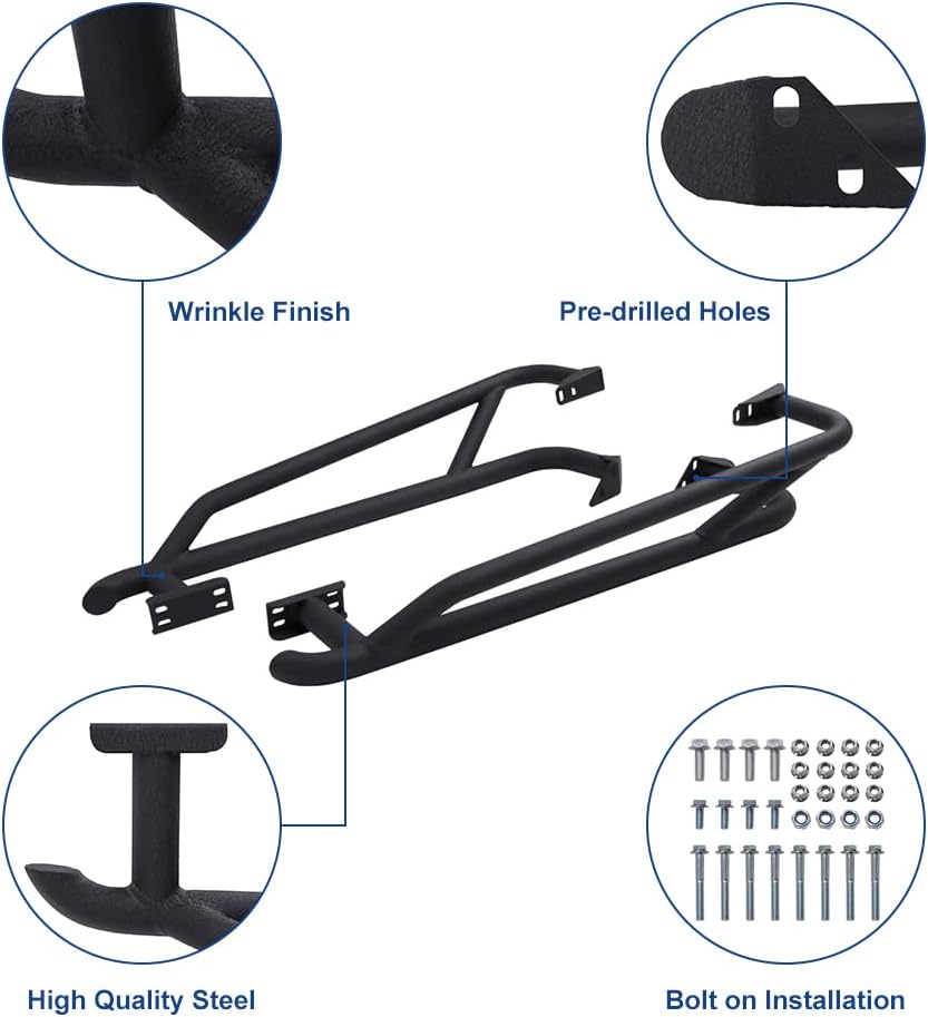 Nerf Bars Rock Sliders with Wrinkle Black Powder Coating W25239