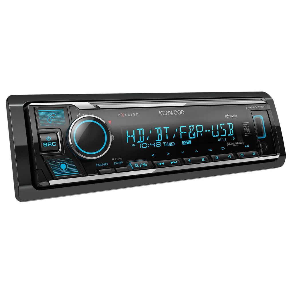 Bluetooth Single DIN Media Receiver with Sirius XM Connect Vehicle Tuner Kit O387