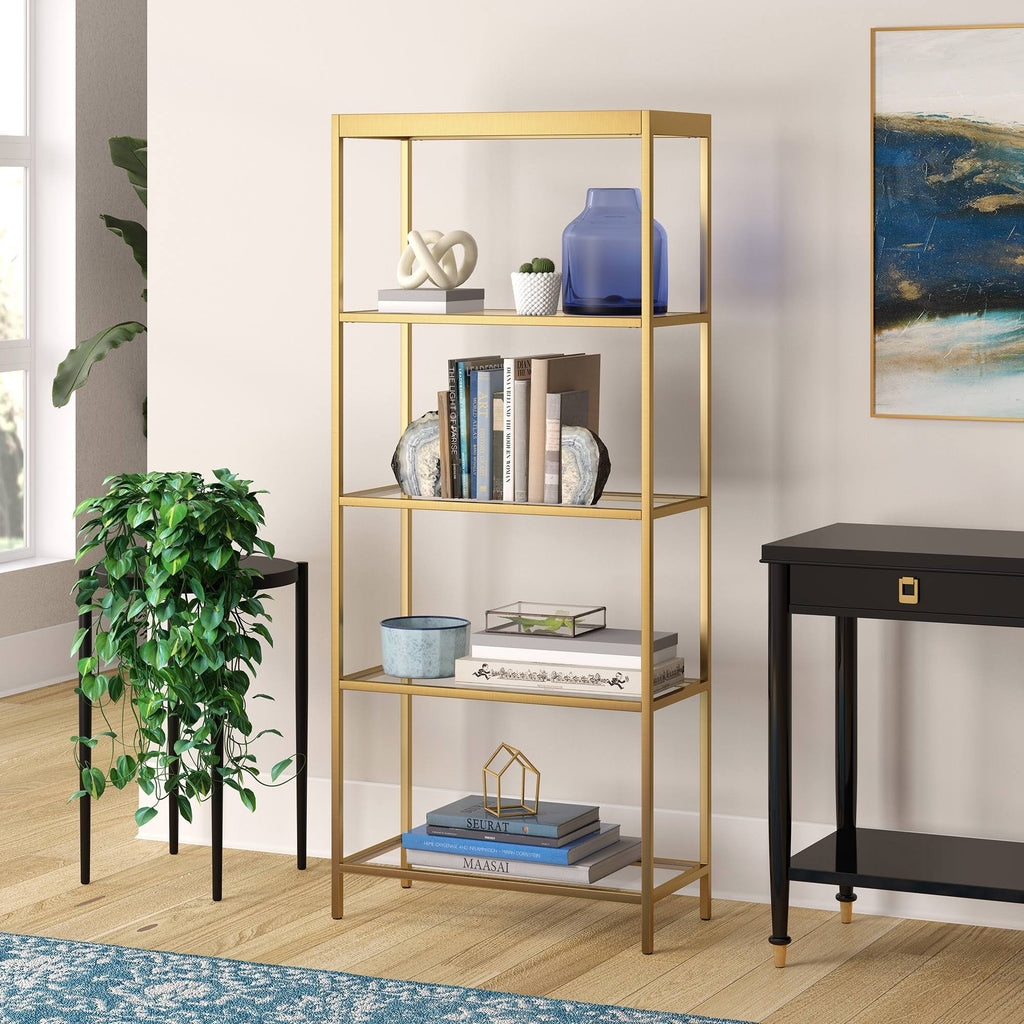 Brass Finish Bookcase F352050