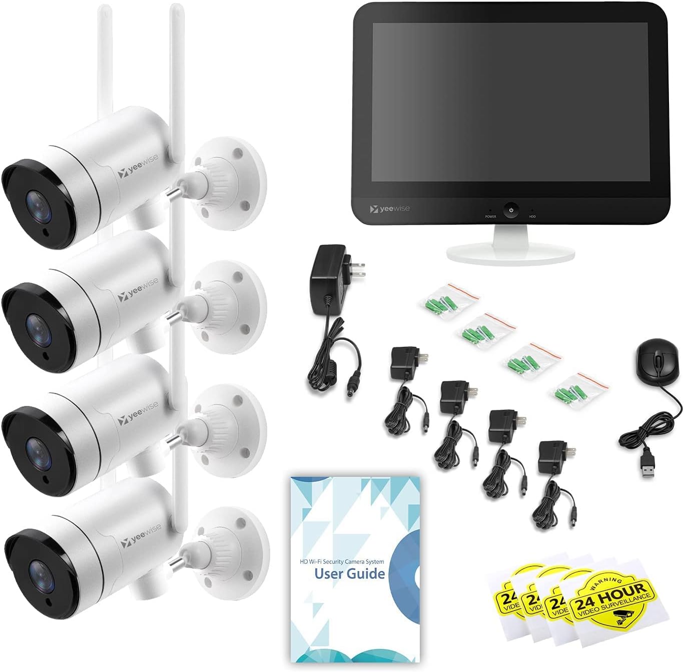 2K Wireless Security Camera System with 12 HD Monitor and 4pcs Cameras S727452
