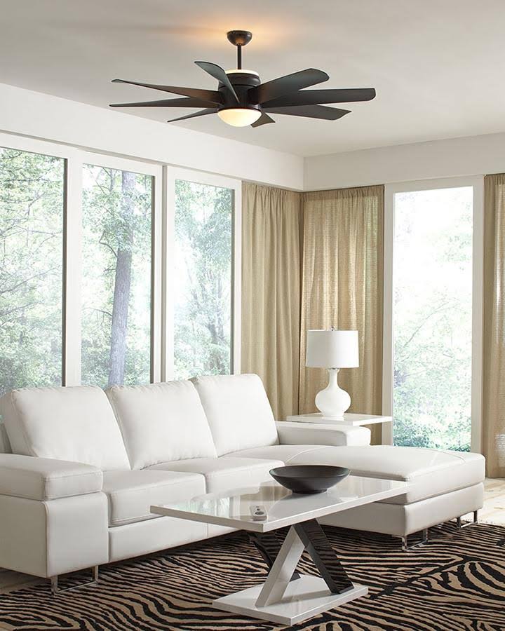 56x22 LED Ceiling Fan Brushed Steel X43087