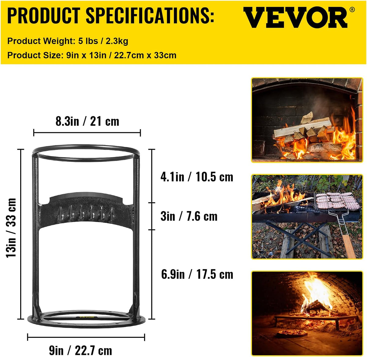 Manual Log Splitter, 13 x 8.3, 5 Lbs, Q235 Steel, Pack of 2 M503560